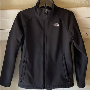 North face black soft shell jacket